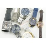 GROUP OF BRANDED FASHION WRISTWATCHES, job lot of wristwatches, not currently running.*** Please