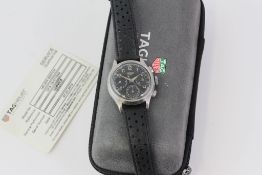 VINTAGE HEUER CHRONOGRAPH REFERENCE 2443 WITH SERVICE POUCH AND GUARANTEE