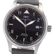 IWC SCHAFFHAUSEN PILOT MARK XV W/ GUARANTEE CARD REF. IW325311, circular black dial with hour