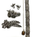 *TO BE SOLD WITHOUT RESERVE* Antique Art Deco sterling silver marcasite job lot of jewellery .