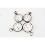 4 SILVER POCKET WATCHES