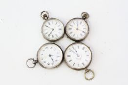 4 SILVER POCKET WATCHES