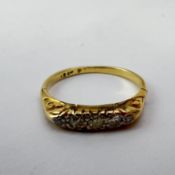 Antique 18ct gold and paste stone set ring. Marked 18ct . Uk size M . Total weight 2.5 grams