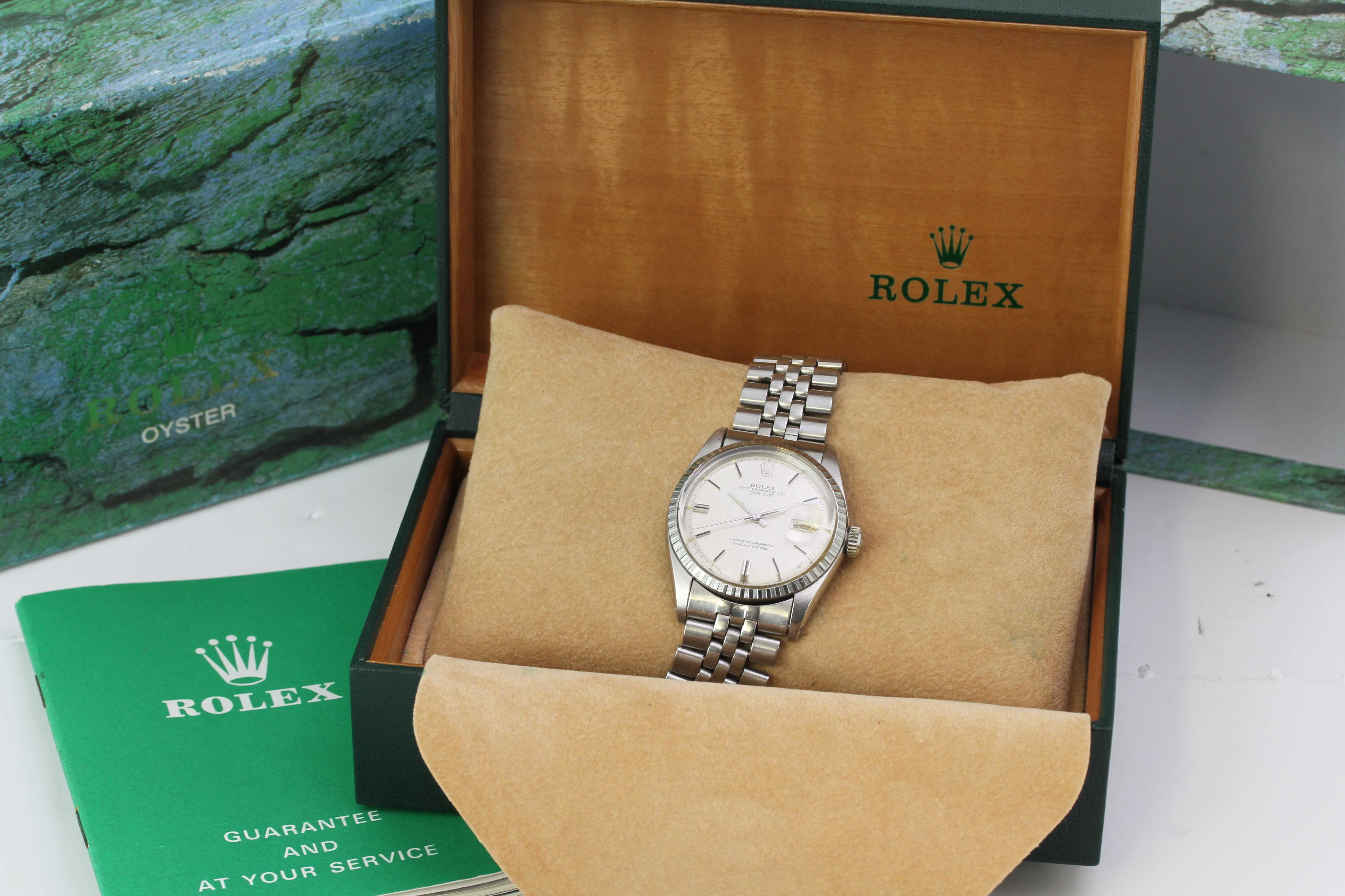 VINTAGE ROLEX DATEJUST LINEN DIAL BOX AND PAPERS 1973 REFERENCE 1603 - Image 2 of 3