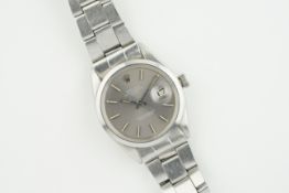 ROLEX OYSTER PERPETUAL DATE GREY DIAL REF. 1500 CIRCA 1970, circular grey sunburst dial with white