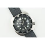 SEIKO AUTOMATIC 'CAPTAIN WILLARD' DIVER WRISTWATCH REF. 6105-8110, circular black dial with block