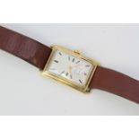 18CT VINTAGE IWC MANUAL WIND WRISTWATCH, rectangul