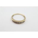 9ct gold diamond channel set ring - weighs 1.3 g. Set with diamonds in a channel setting. Fully