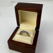 Fine 14 CT gold Tanzanite five stone ring. Fully hallmarked for 14ct gold. Set in white gold with