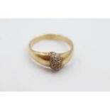 14ct gold designer ATANAZ vintage clear gemstone dress ring - weighs 2.8 grams . Marked atanaz 585 .