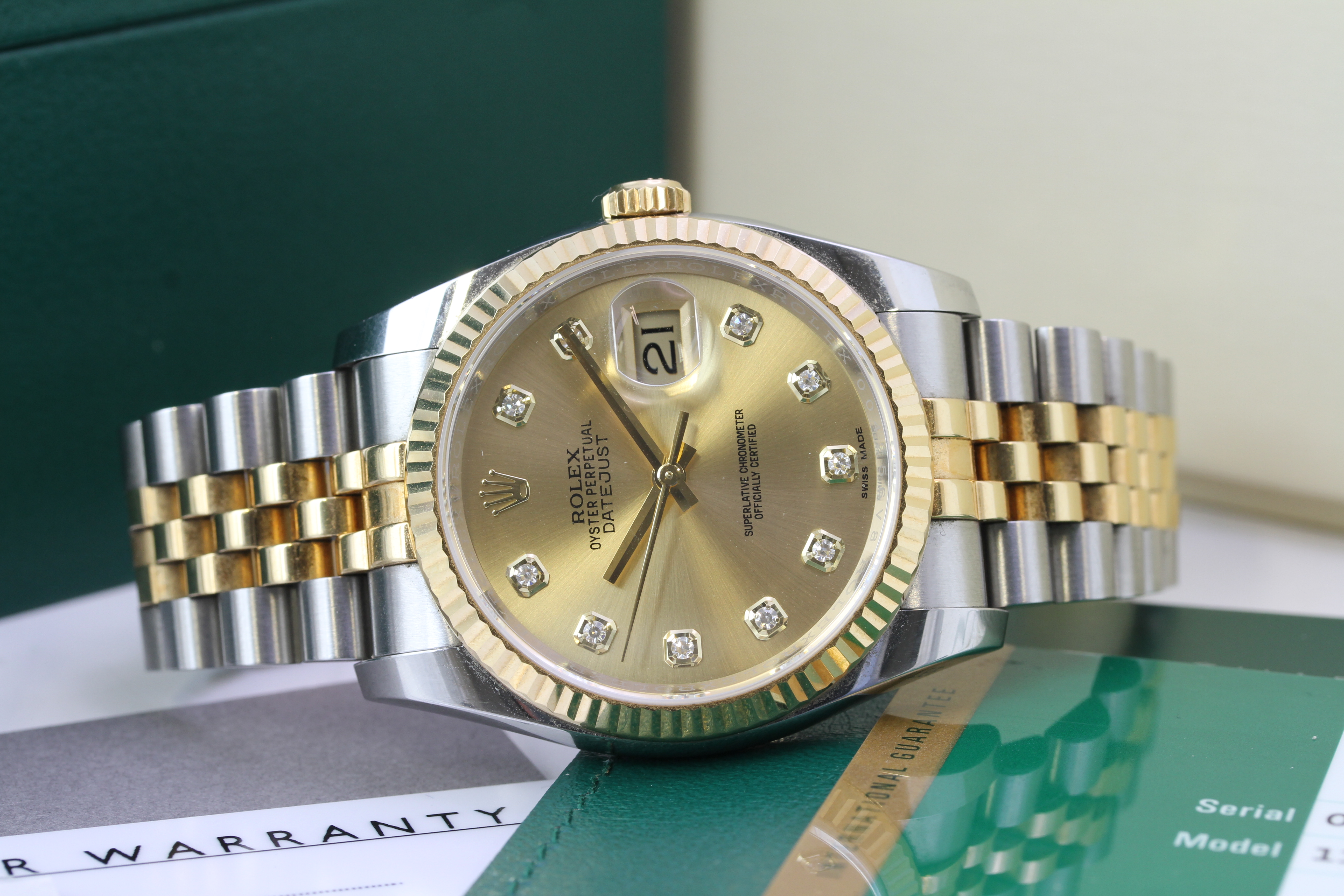 ROLEX DATEJUST STEEL AND GOLD DIAMOND DIAL 116233 BOX AND PAPERS 2018 - Image 2 of 3