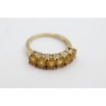 9ct gold golden sapphire fronted ring weighs 3.2. Fully hallmarked for 9ct gold. Uk size N