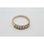 9ct gold diamond fronted half eternity ring - weighs 1.9 grams . Set with diamonds. Fully hallmarked
