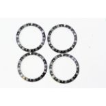 GROUP OF 4 ROLEX GMT BEZEL INSERTS