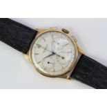 18CT VINTAGE UNIVERSAL GENEVE COMPAX CHRONOGRAPH WITH BOX