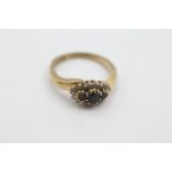 9ct gold vintage sapphire & diamond dress ring weighs 2.7 grams. Fully hallmarked for 9ct gold.