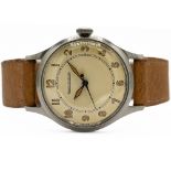 GENTLEMAN'S RARE JAEGER-LECOULTRE MANUAL P478, CIRCA. 1940S, 33MM CASE, circular cream patina'd dial