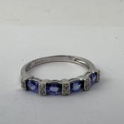 Fine 9CT gold Tanzanite and diamond ring. Fully hallmarked for 9ct gold. Set with Tanzanite and