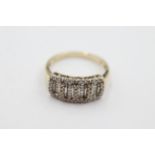 9ct gold diamond dress ring weighs 2.9 grams. Fully hallmarked for 9ct gold. Uk size o 1/2