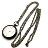 *TO BE SOLD WITHOUT RESERVE* antique sterling silver mechanical pocket watch and long guard