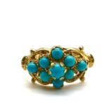 Vintage 9ct gold and turquoise ring , fully hallmarked for 9ct gold as well as a 9ct mark. Uk size K