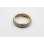 9ct gold 1 carat diamond full eternity ring weighs 2.8 grams. Marked 375 for 9ct gold and 1.00 for 1