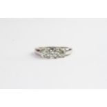 Fine 14 CT white gold 1.5 carat 3 stone diamond ring. Set with approximately 1.5 carats of