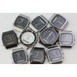 JOB LOT OF 10 SEIKO THREE PUSHER DIGITAL WATCHES