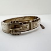 Antique victorian 1886 sterling silver buckle asestehtic bangle . Fully Birmingham assay office