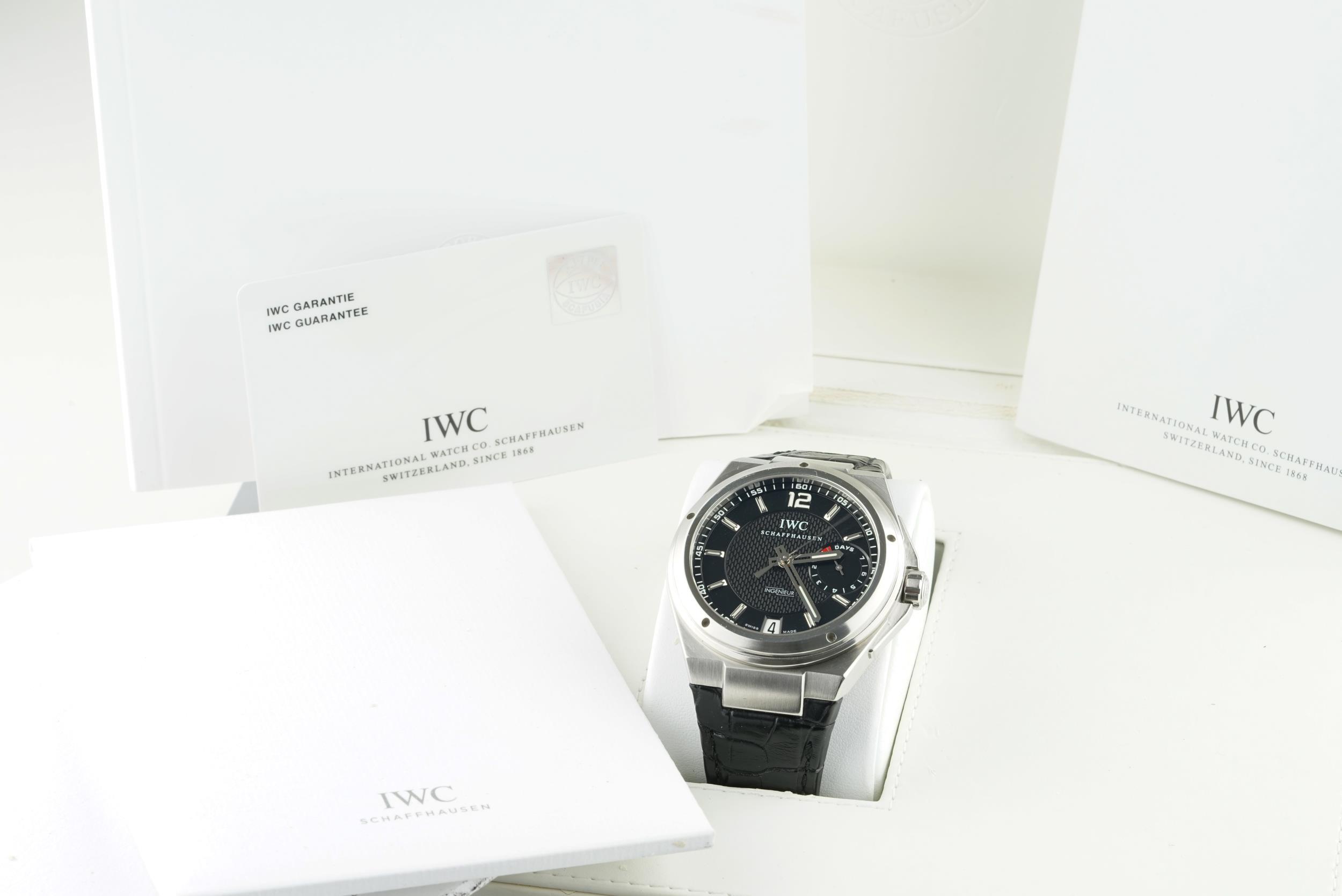 IWC SCHAFFHAUSEN INGENIEUR AUTOMATIC POWER RESERVE WRISTWATCH REF. IW500501 CIRCA 2011, circular