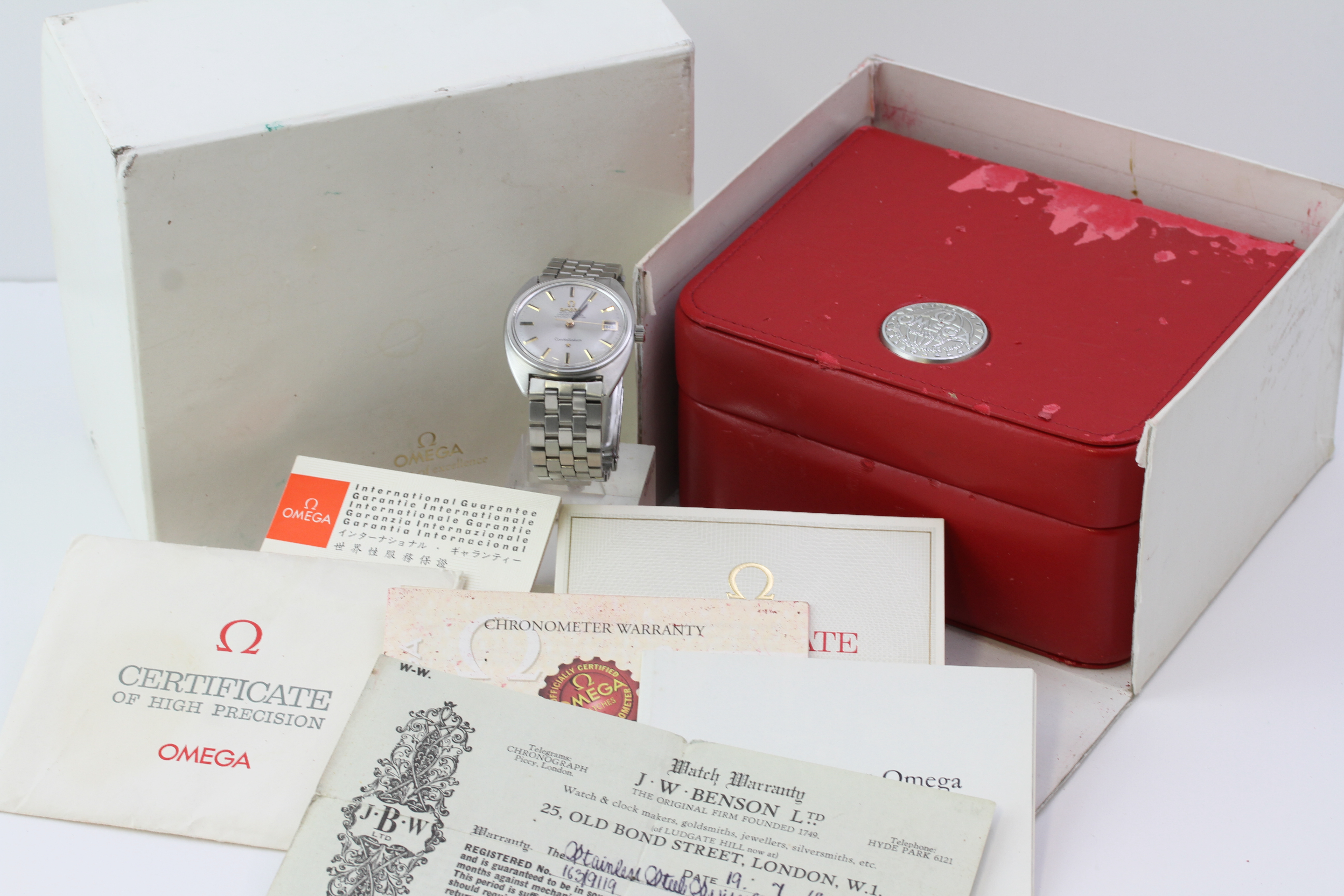 VINTAGE OMEGA CONSTELLATION BOX AND PAPERS 1968 REFERENCE ST 168.017