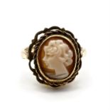 Vintage 9ct gold carved cameo ring . Fully hallmarked for 9ct gold. Uk size K weighs 2.6 grams