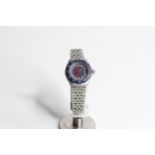 VINTAGE LADIES TAG HEUER PROFESSIONAL 200, blue dial with white track, blue outer bezel, stainless