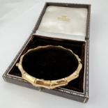 Vintage 9ct gold bamboo bangle. Fully hallmarked for 9ct gold. In good clean condition and its