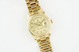 ROLEX OYSTER PERPETUAL DAY-DATE 18CT GOLD 'WIDE BOY' REF. 1803 CIRCA 1970