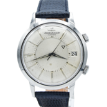 JAEGER LECOULTRE JUMBO MEMOVOX ALARM DATE WRISTWATCH MODEL 855 IN STAINLESS STEEL CALIBER 825