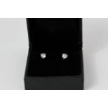 18ct Gold Diamond Stud Earrings. Approximately 1ct of diamonds set in white 18ct gold
