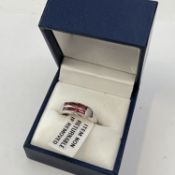 Fine 9CT white gold Garnet ring. Fully hallmarked for 9CT gold. Set in white gold with garnets. UK