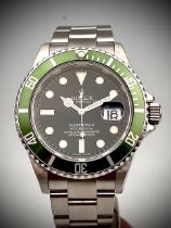 ROLEX SUBMARINER 'KERMIT' BOX AND PAPERS 2010 REFERENCE 16610LV