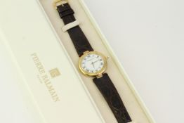 *TO BE SOLD WITHOUT RESERVE* PIERRE BALMAIN PARIS DRESS WATCH WITH BOX, white circular dial Roman
