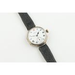 ***TO BE SOLD WITHOUT RESERVE*** WALTHAM SILVER TRENCH WRISTWATCH, circular white dial with hands