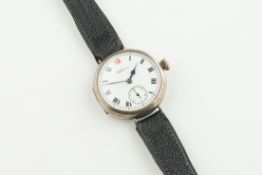 ***TO BE SOLD WITHOUT RESERVE*** WALTHAM SILVER TRENCH WRISTWATCH, circular white dial with hands