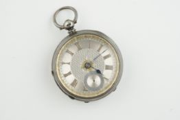 ***TO BE SOLD WITHOUT RESERVE*** SILVER CONTINENTAL POCKET WATCH, circular two tone dial with