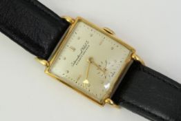 ART DECO 18CT IWC DRES WATCH, square dial with dot and baton hourmarkers, signed International Watch