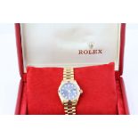18CT LADIES ROLEX DATEJUST SAPPHIRE AND DIAMOND SET REFERENCE 69088 WITH BOX