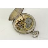 VINTAGE ZENITH SILVER NIELLO POCKET WATCH WITH BOX AND PAPERS CIRCA 1920's