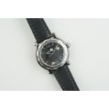 CHOPARD DIAMOND SET HAPPY SPORT LIMITED EDITION REF. 28/8507, circular black dial floating diamonds,