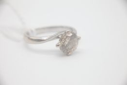 Fine 18ct white gold 1.75 carat estimated fancy brown diamond solitaire ring. Set in white gold