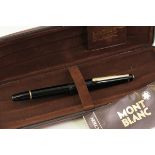 *TO BE SOLD WITHOUT RESERVE* VINTAGE MONTBLANC FOUNTAIN PEN WITH BOX & PAPERS, black case, gilt