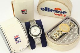 *TO BE SOLD WITHOUT RESERVE* VINTAGE FILA AND ELLESSE SPORTS WATCHES, FILA Aquatime stainless